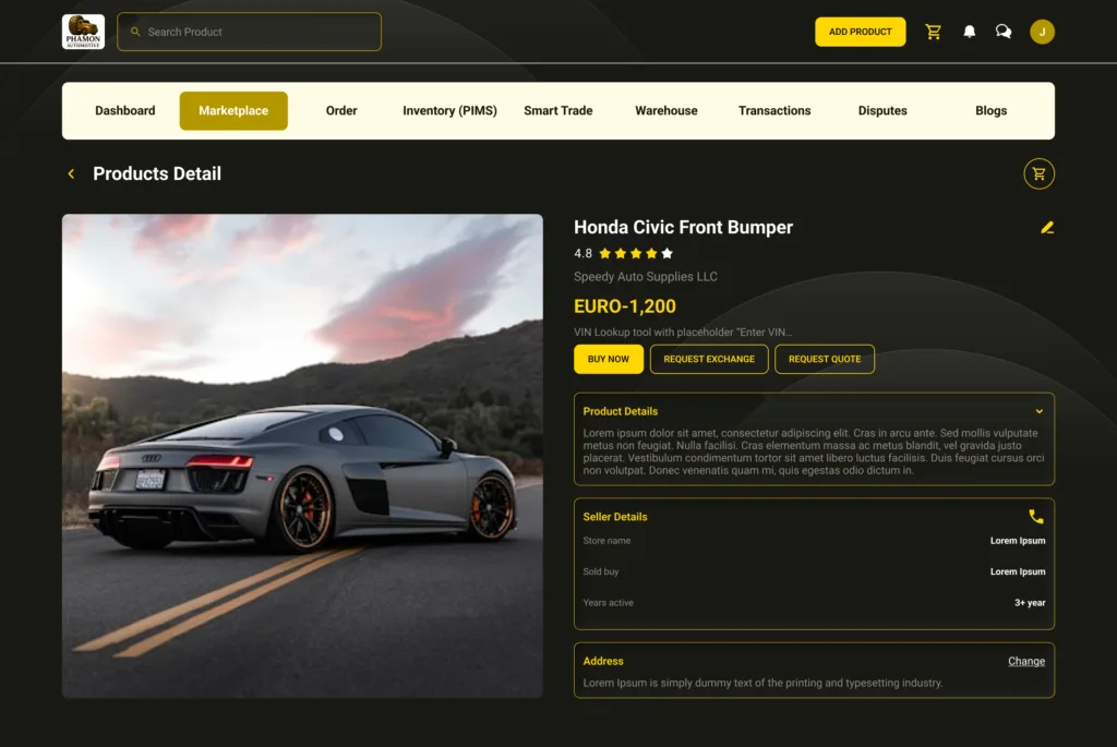 PHAMON AUTOMOTIVE Challenge Mockup 2